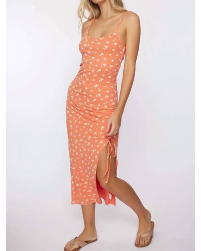 O'neill Sportswear Seashore Midi Dress In Desert Flower - Orange