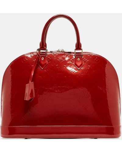 Louis Vuitton Pomme D Amour Monogram Vernis Alma Gm Bag - Red