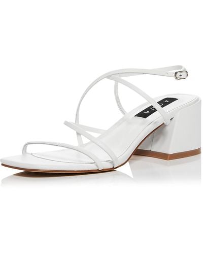 Aqua Raya Faux Leather Ankle Strap Strappy Sandals - White