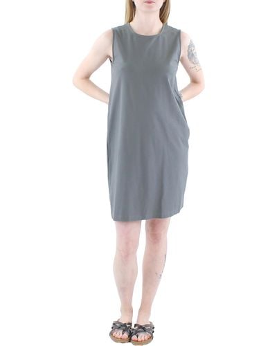 Eileen Fisher Mini Sleeveless Shift Dress - Gray
