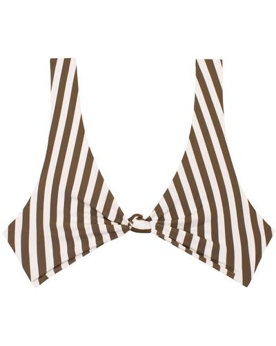 Mikoh Swimwear Milos Top In French Stripe Walnut - White