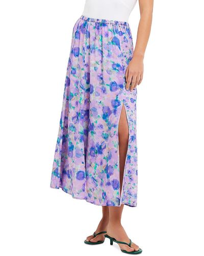 French Connection Midi Floral Print Midi Skirt - Blue