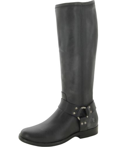 Frye Faux Leather Harness Knee-high Boots - Black