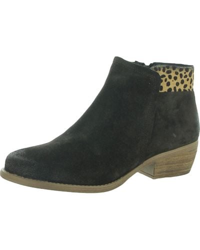 Eric Michael Aria Suede Almond Toe Ankle Boots - Black