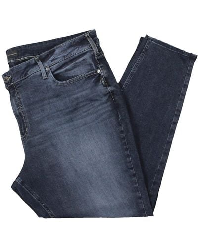 Silver Jeans Co. Plus Solid Denim Skinny Jeans - Blue