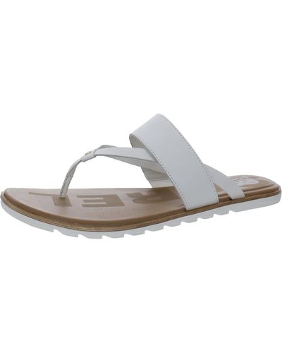 Sorel Leather Flip-flops - White