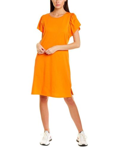 InCashmere Crewneck Jersey Midi Dress - Orange
