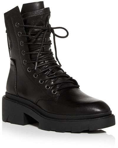 Ash As-madness Leather Lug Sole Combat & Lace-up Boots - Black