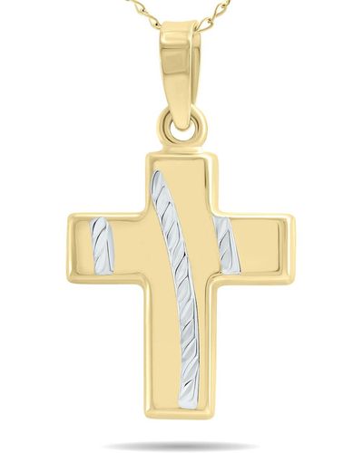 Monary Small Cross Charm Pendant - Metallic
