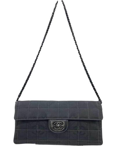Chanel Chocolate Bar Leather Shoulder Bag (pre-owned) - Black