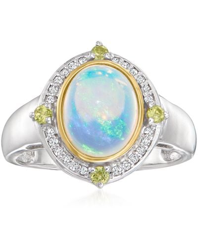 Ross-Simons Ethiopian Opal And . Diamond Ring With . Peridot - Blue