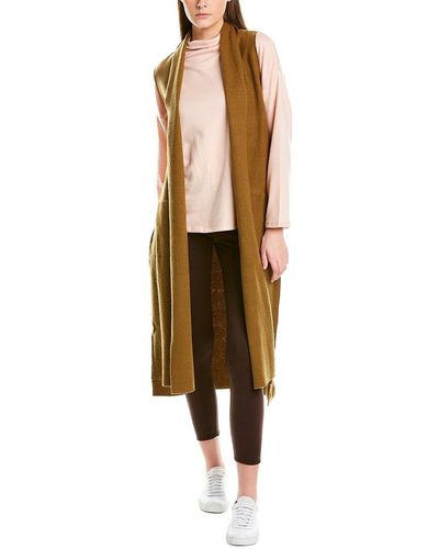 Eileen Fisher Long Shawl Collar Wool Vest - Multicolor