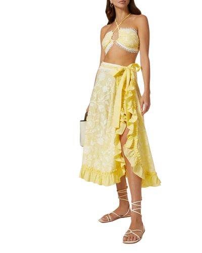 Waimari Gianna Midi Wrap Skirt - Yellow