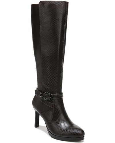 Naturalizer Taelynn Leather Belted Knee-high Boots - Black