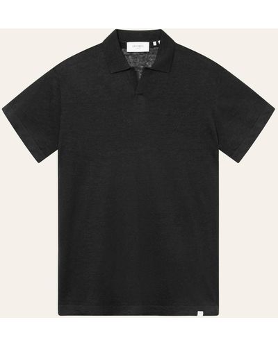 Les Deux Emmanuel Polo Knit Shirt - Black