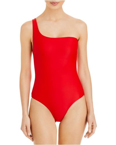 JADE Swim Apex Asymmetric Lined One-piece Swimsuit - Red