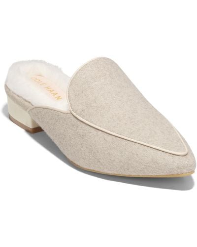 Cole Haan Piper Faux Fur Slip On Mules - White