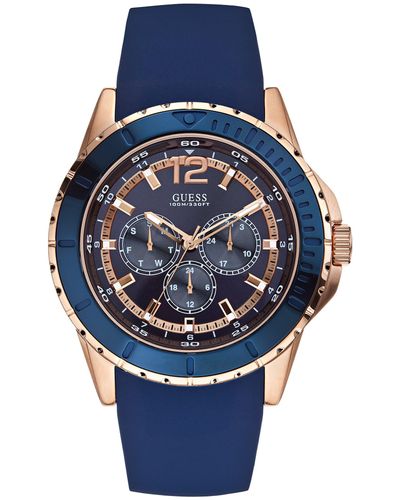 Guess Factory Tone Sport Watch - Blue