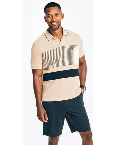 Nautica Sustainably Crafted Classic Fit Chest-stripe Polo - Gray
