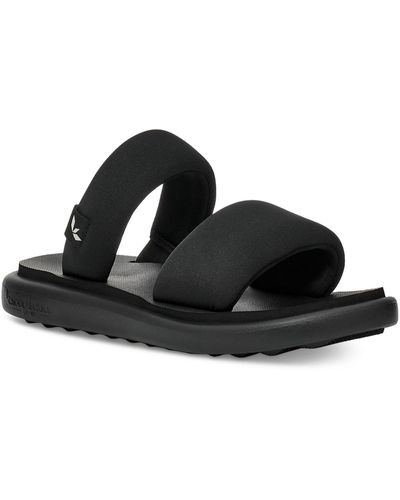 Koolaburra Alane Slip On Open Toe Slide Sandals - Black