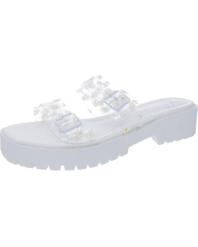 Dirty Laundry Riske Vinyl Slip On Slide Sandals - White