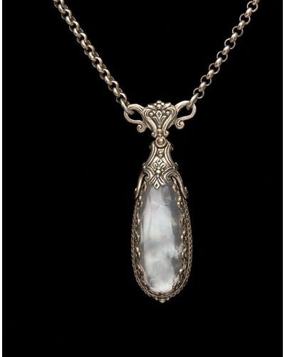 Konstantino Aura Silver 8.00 Ct. Tw. Gemstone Doublet Toggle Necklace - Black