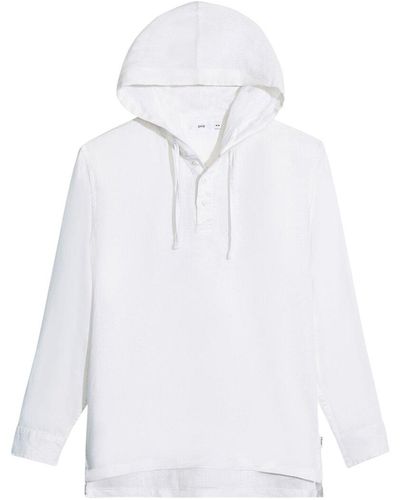 Onia Home Popover Linen Hoodie - White
