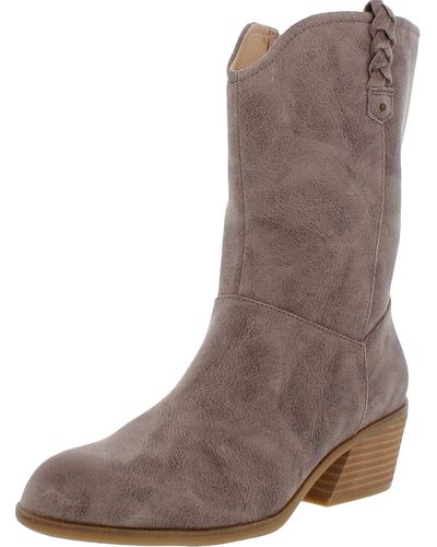 Dr. Scholls Layla Faux Leather Wide Calf Mid-calf Boots - Brown