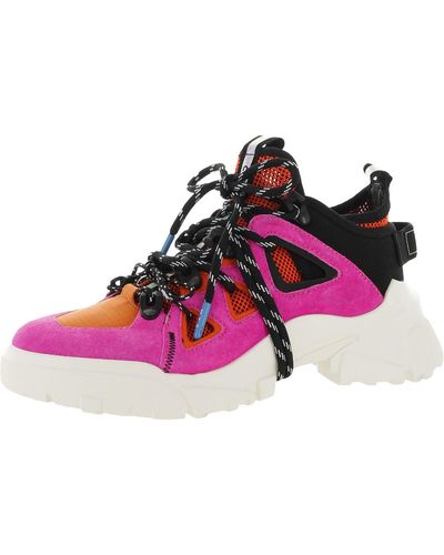 McQ Orbyt Mid Suede Colorblock Athletic And Training Shoes - Pink