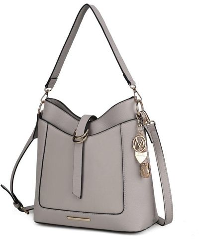 MKF Collection by Mia K Geneva Crossbody Handbag With Keychain - Gray