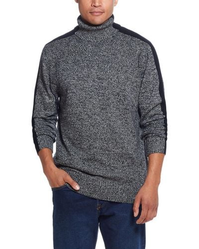Weatherproof Turtleneck Ribbed Knit Pullover Sweater - Gray