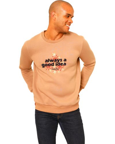 VELLAPAIS Serrano Long Sleeve Cotton Sweater - Orange