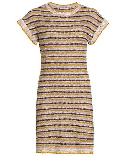 See By Chloé See By Chloe Textured Summer Striped Lurex Knit - Natural