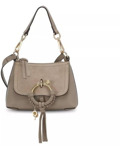 See By Chloé Joan Leather And Suede Mini Hobo Bag - Natural