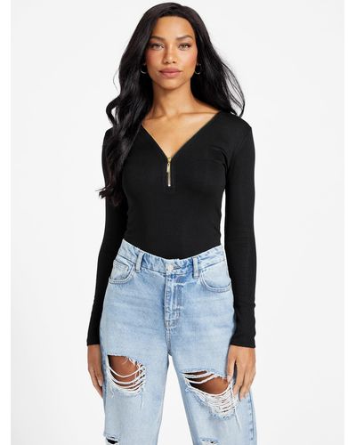 Guess Factory Travis Ribbed Top - Black