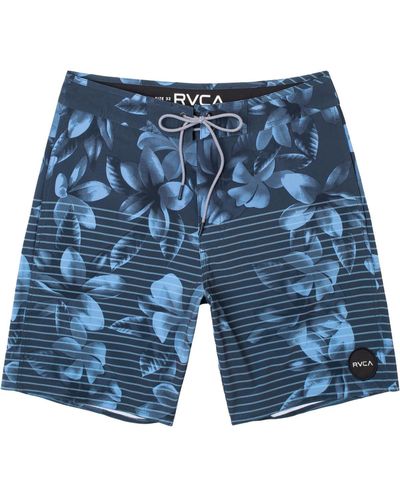 RVCA Curren Floral Board Shorts Swim Trunks - Blue