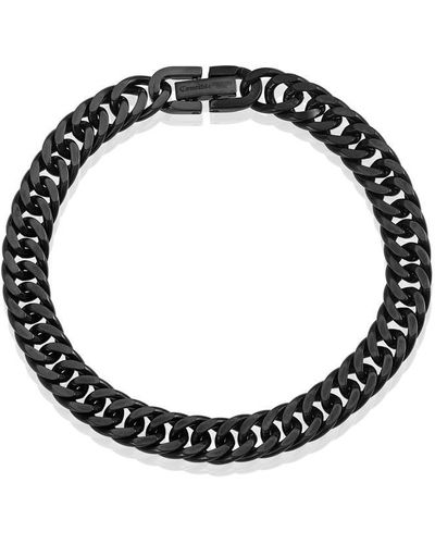 Crucible Jewelry Crucible Los Angeles 8mm Wide Stainless Steel 8mm Cuban Chain Bracelet - Black