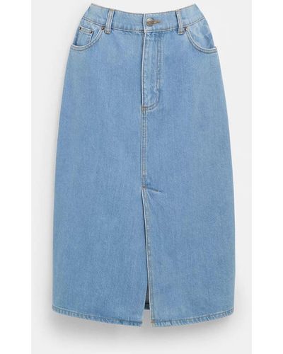 COACH Mid Denim Skirt - Blue