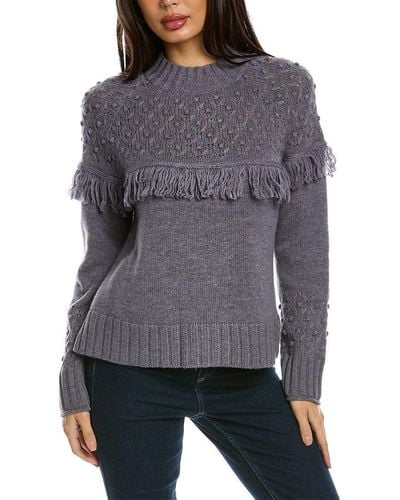 Hannah Rose Rosebud Wool & Cashmere-blend Sweater - Gray
