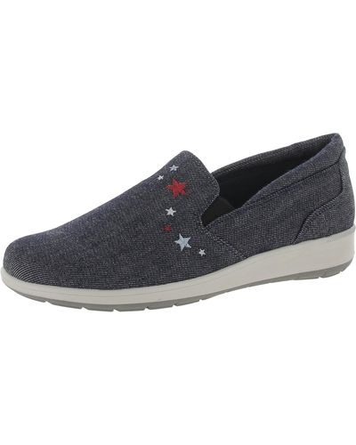 Walking Cradles Orleans Embroidered Loafers Slip-on Sneakers - Blue