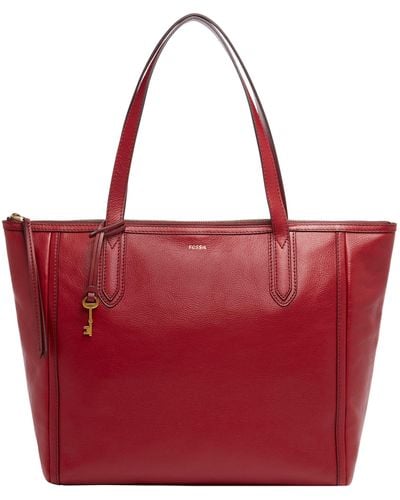 Fossil Sydney Eco Leather Tote - Red