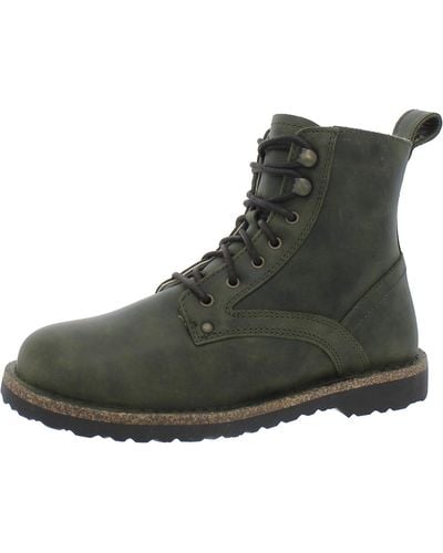 Birkenstock Bryson Shearling Nubuck Leather Lace Up Combat & Lace-up Boots - Green