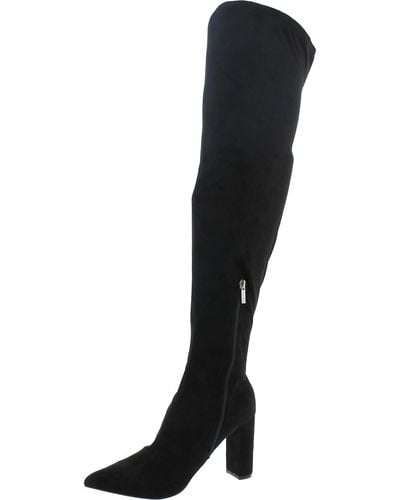 New York & Company Monia Faux Suede Heels Over-the-knee Boots - Black