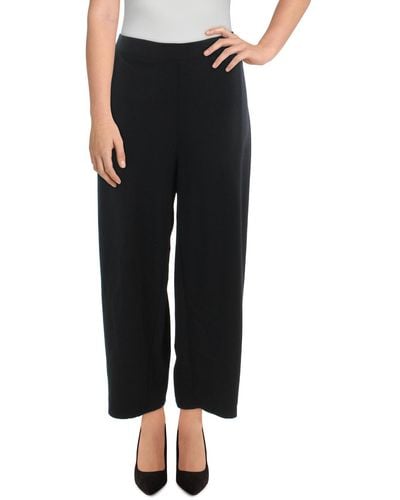 Eileen Fisher Wide Leg Pull On Ankle Pants - Black