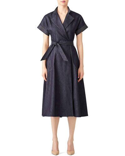 Martin Grant Stitched Denim Shirtdress In Blue