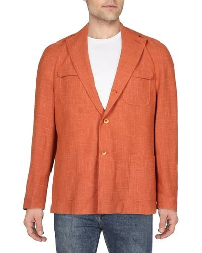 Tallia Textured Slim Fit Sportcoat - Orange