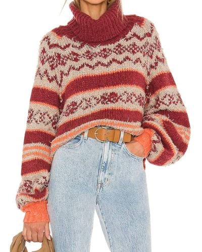 Free People Check Me Out Sweater - Red