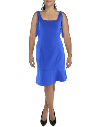 Julia Jordan Tie Shoulder Scoop Neck Midi Dress - Blue