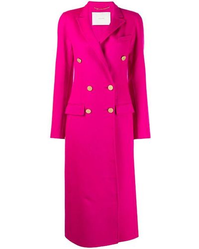 Adam Lippes Double Breasted Coat In Zibeline Cashmere - Pink