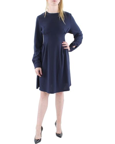 Leota Pleated Midi Fit & Flare Dress - Blue